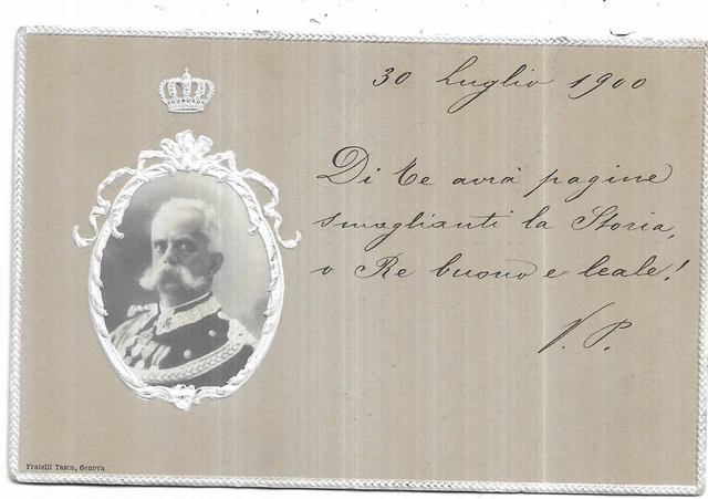 Umberto I. Commemorativa Della Morte, 1900, Genova, In Rilievo. Magnifica