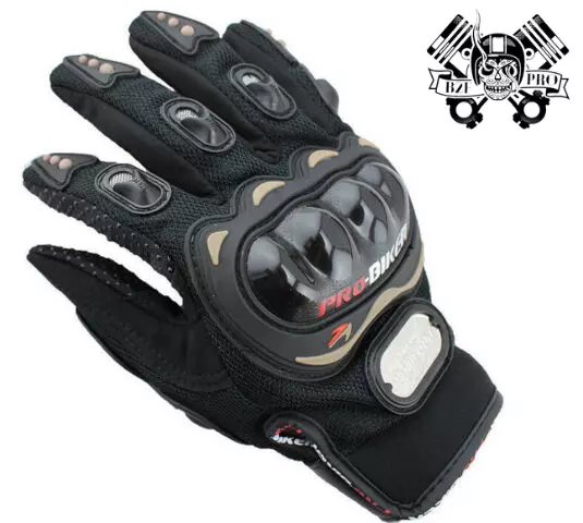 High Protection Scooter/Motorcycle/Quad/Dirt Gloves - Black, Breathable, Comfortable