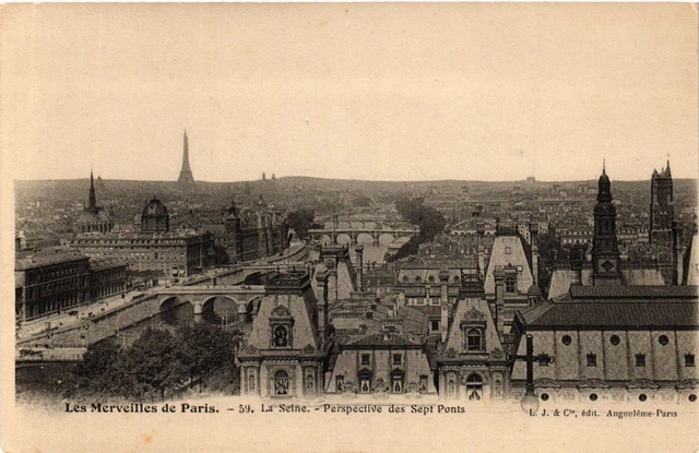 CPA PARIS Les Merveilles de Paris Perspective des 7 Ponts (302710)