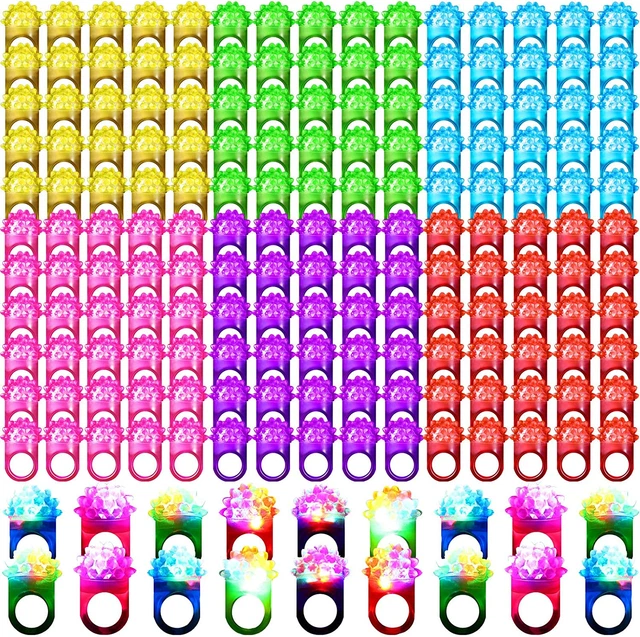 150 Pack LED Light up Rings Flashing Colorful Novelty Jelly Rubber Rings Glow