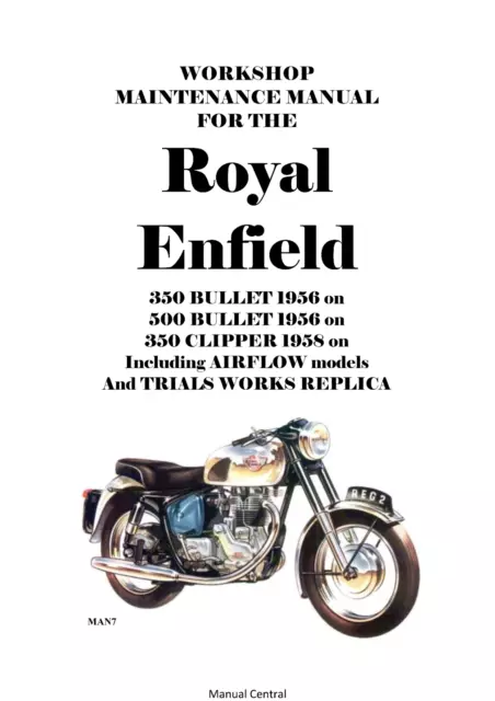 Royal Enfield 350 500 Bullet 350 Clipper Repair Workshop Service Manual Reprint