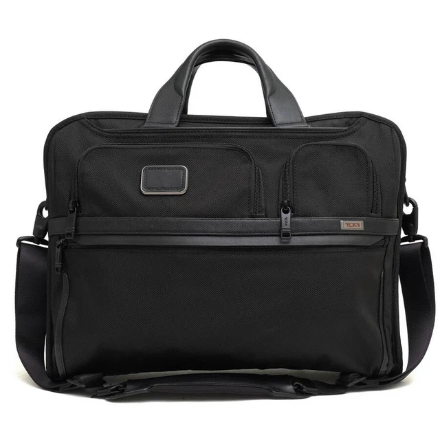 TUMI ALPHA3 EXPANDABLE ORGANIZER COMPACT LAPTOP BRIEF Business Bag