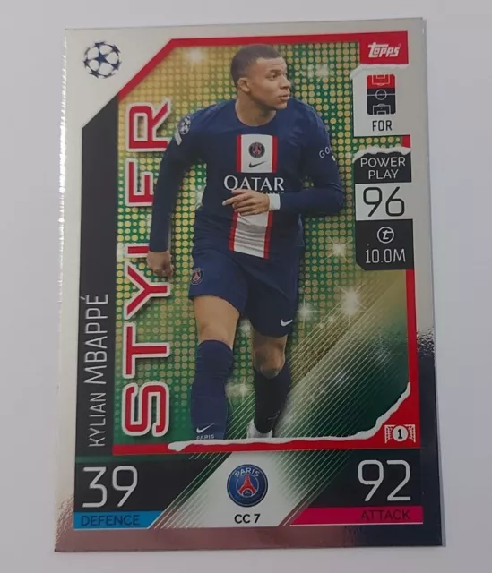 Match Attax 2022/23 22/23 Kylian Mbappe Styler Festive Edition No Cc 7