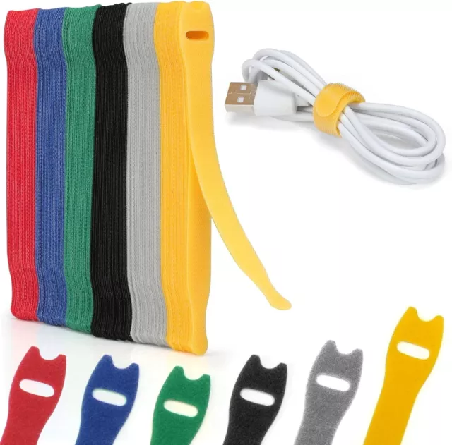 Klettkabelbinder Klettband Klett Kabel Binder Verschluss Wiederverwendbar DHL*