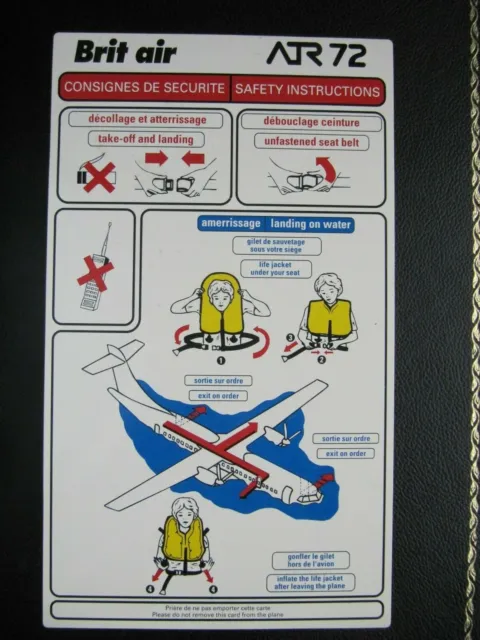 BRIT AIR safety card ATR-72