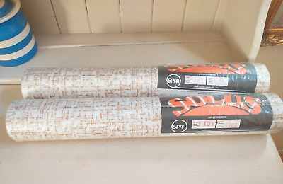2 rollos de papel tapiz vintage retro texturizado de 2 rollos stock antiguo década de 1970