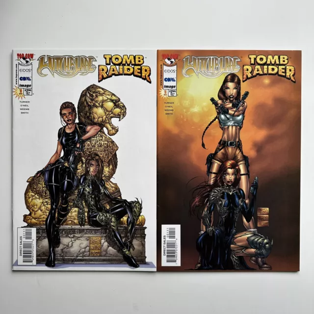 Image Comics Witchblade Tomb Raider #1 Michael Turner Cover A & Variant 1998