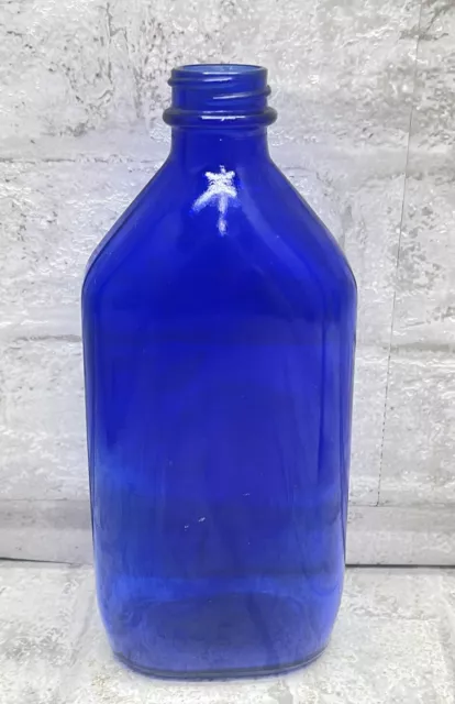 Vintage Cobalt Blue Genuine Phillips Glass Bottle Made in USA