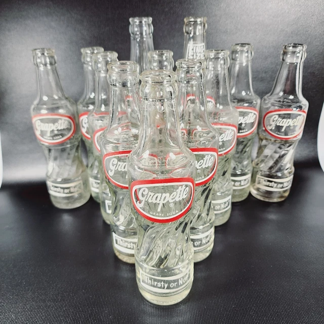 Lot Of 12 Vintage GRAPETTE Cola 7 Oz. BOTTLE Soda ACL Camden AR & Kingston OH