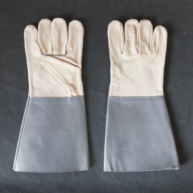 Long Cow Leather Welding Gloves, Anti-Spatter, Wear-Resistant Cowhide Welding Gl