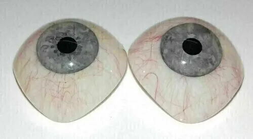Paire de prothèses naturelles d'oeil artificiel réaliste humain gris