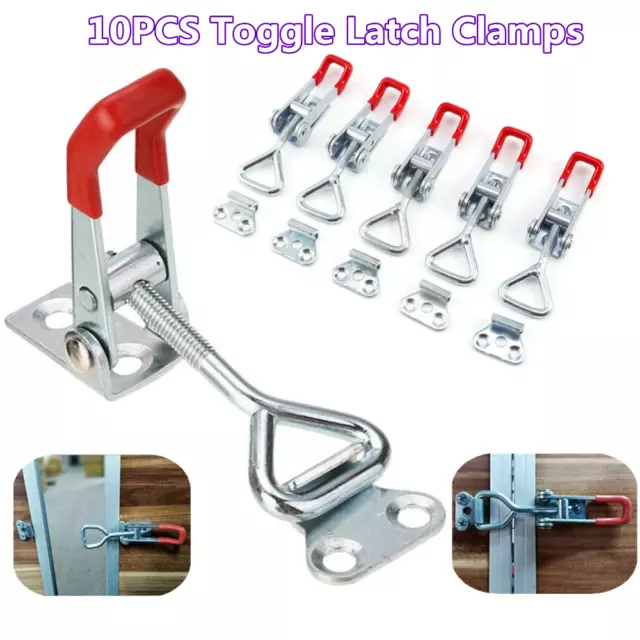 10Pcs Adjustable Toggle Latch Catch Cabinet Box Buckle Lever Locks Clamps Hasp