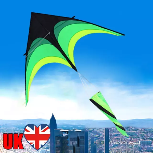 1.6m Large Delta Kite Toy with Wheel Line Green Kite Flight Kite for Kids Adults