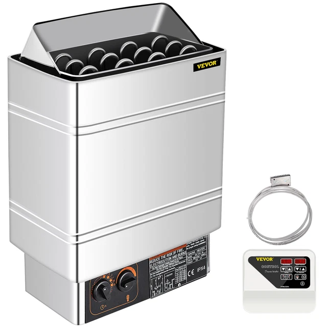 VEVOR Horno De Sauna 400V Estufa Eléctrica para Sauna 6KW y Controlador Externo