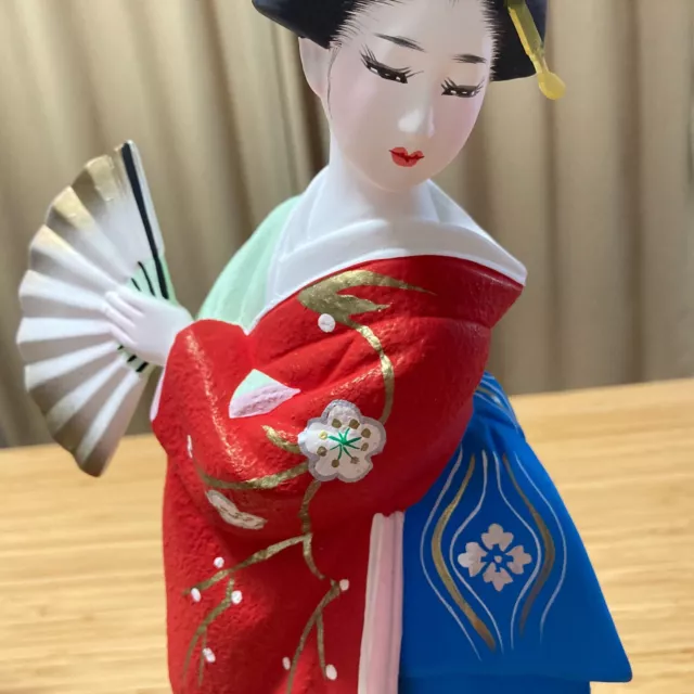 Mint Hakata Doll Kimono Geisha Dancer Japan Traditional Folk Craft 36cm 14.1in 3