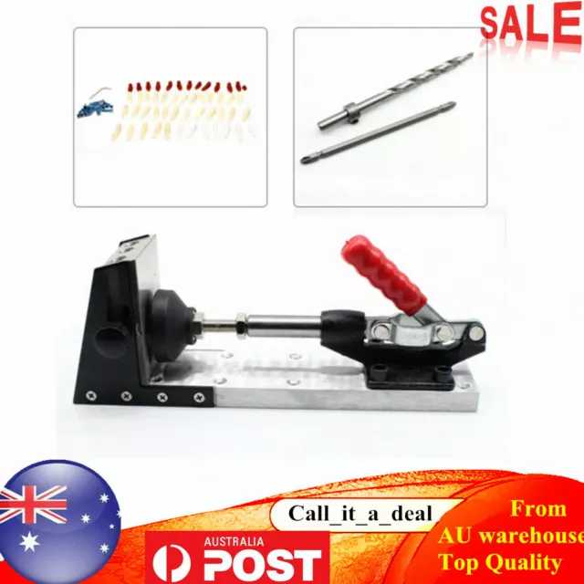 Pocket Hole Drill Jig Joinery System Drilling Bit Woodworking Wood Drill Tool AU