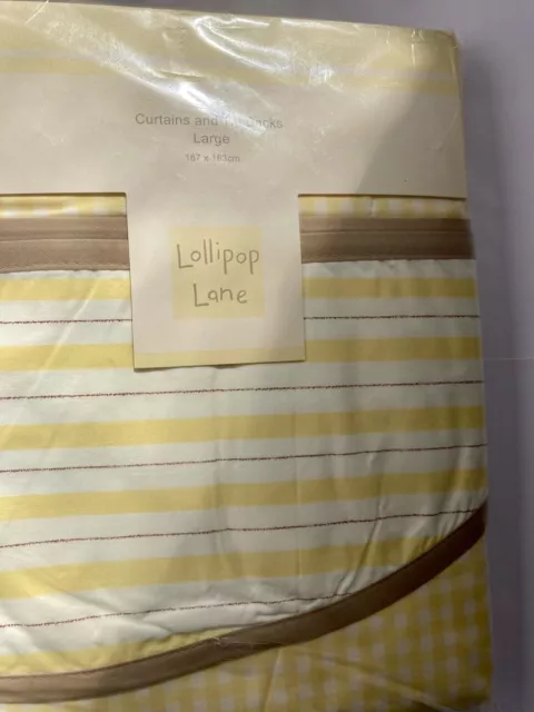 Lollipop Lane Curtains And Tie Backs BNIB Gingham Yellow Nursery Room