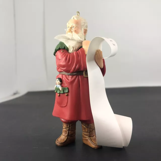 Hallmark Keepsake 2002 CHECKING THE LIST Santa Christmas Ornament