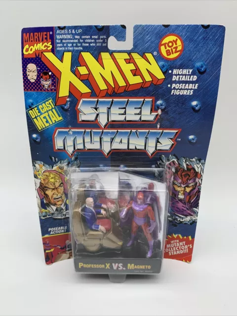 X-MEN Steel Mutants Professor X vs Magneto 3 inch Action Figures 1994