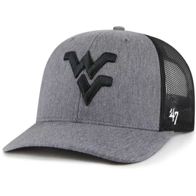 Men's '47 Charcoal West Virginia Mountaineers Carbon Trucker Adjustable Hat