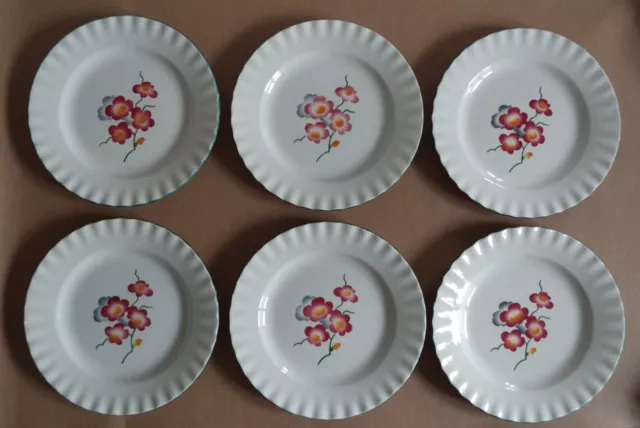 Galvani Pordenone servizio piatti tavola decoro fiori aerografo ceramica vintage