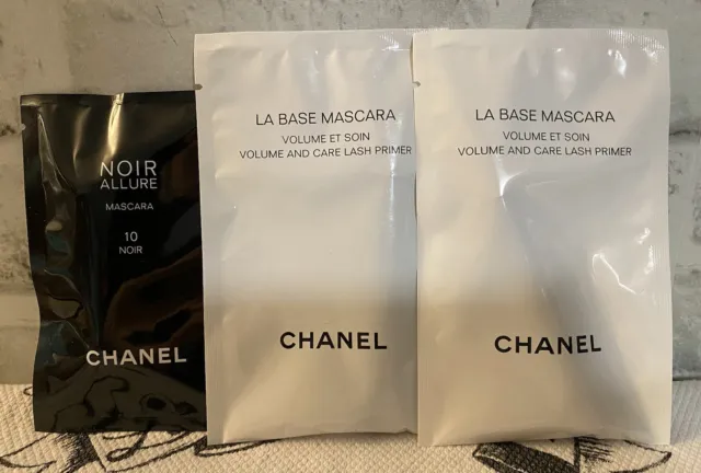 2 X Chanel La Base Mascara Primer & 1 X Noir Allure Mascara 10 Noir 0.03oz/1ml