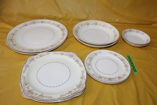 Vintage 10 Piece Serving Plates Bowl The Paden City Pottery Co USA Marlene Lace