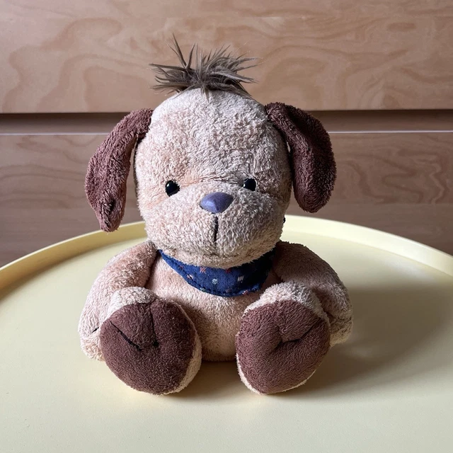 Plüsch Hund Ca. 31 Cm Kuschelweich Mit Halstuch - Braun-weiß Oder Grau-weiß (sortiert)