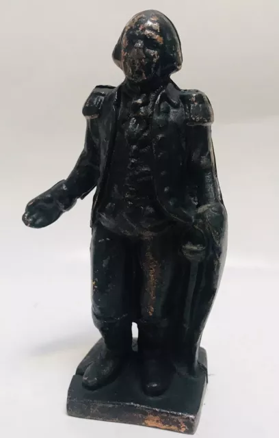 vintage George Washington Cast Iron coin Bank bronze color Penny