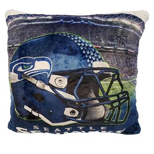 NFL Seattle Seahawks Officially Licensed LED Lights-Up Plush Pillow 16"X16"