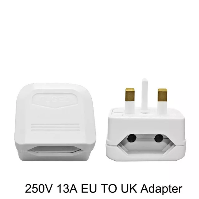 EU to UK 2 Pin to 3 Pin Travel Convert Plug Socket Converter  Adapter European