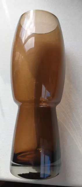 Riihimaki Riihimaen Tamara Aladin  Cinnamon Brown Glass Vase Vintage MCM