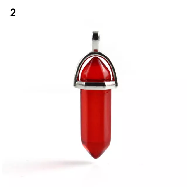 Natural Quartz Chakra Crystal Healing Point Cut Gemstone Pendant Reiki Necklace 8