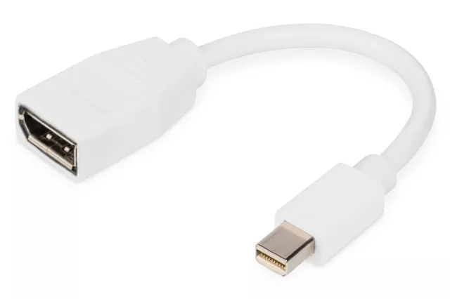 DIGITUS DisplayPort adapter cable, mini DP - DP St/Bu, 0.15m, DP 1.2 compliant,