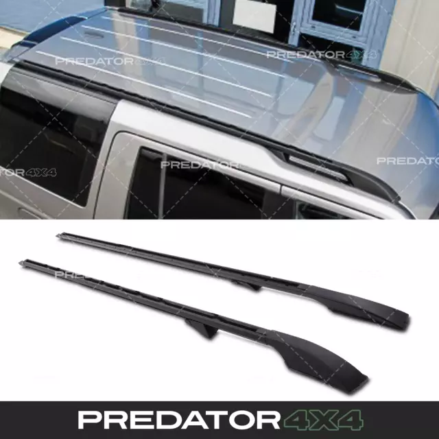 Extended Roof Rail Bars For Land Rover Discovery 3 4 04-16 Black Cargo Box Bars