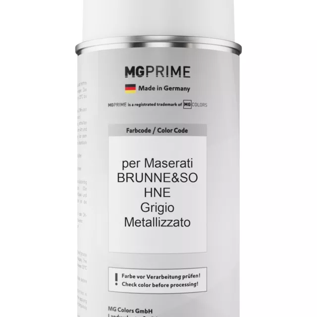 Kit di Vernice bomboletta spray per Maserati BRUNNE&SOHNE Grigio Metallizzato 2