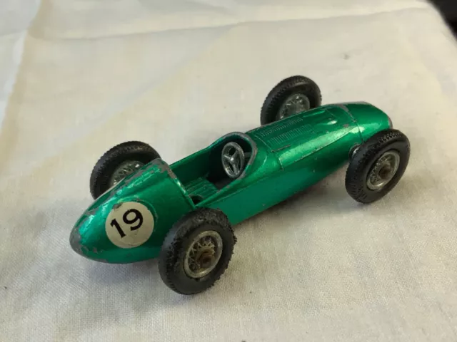 Matchbox Lesney # 19c Aston Martin Racing Car no driver metallic green Fair