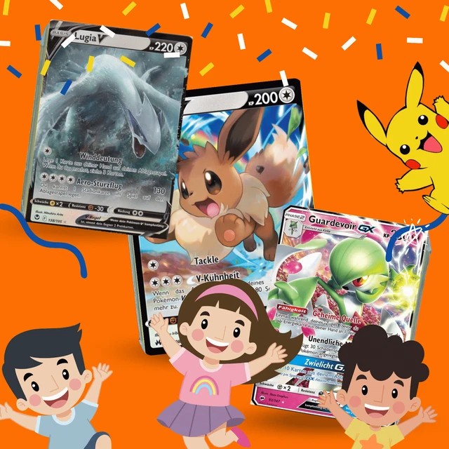 50 Pokemon Karten Sammlung 4 Holos & SELTENE GX/V/VMAX Karte GARANTIERT Deutsch