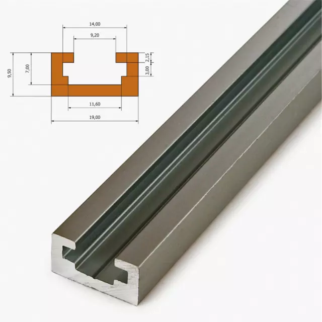 Outil de travail du bois pour rail d'onglet en T en alliage d'aluminium