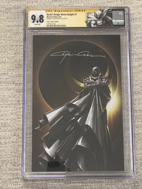 Devils Reign Moon Knight #1 Crain Variant B Virgin CGC SS 9.8 Signed By Crain