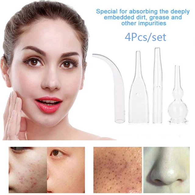 4PCS/SET BLACKHEAD REMOVAL Glass Pipes Face Pore Cleanser Vacuum
