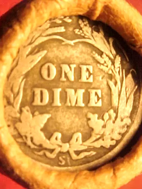 Old Roll Lincoln Wheat Cent Penny Vdb / "S" Barber Dime Ends San Francisco Wrap!