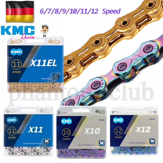 KMC 6/7/8/9/10/11/12 compartimento cadena bicicleta L/EL/SL MTB bicicleta de carreras cadenas para Shimano