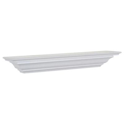 Crown Moulding Shelf 5-1/4 x 60 in White Mantle Wall Display Floating Design
