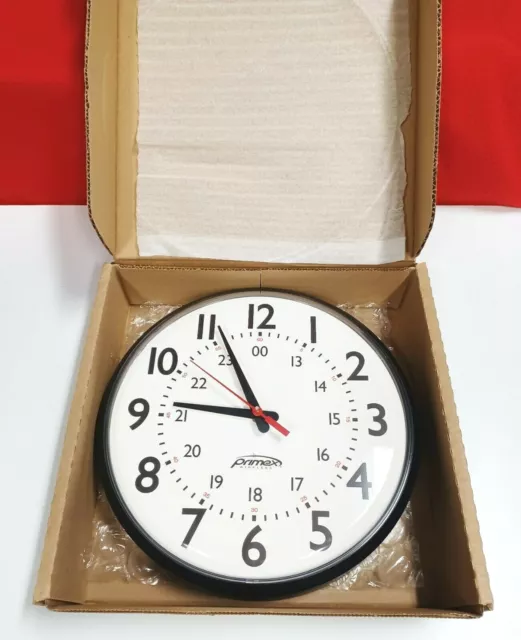 Primex 12.5" Wireless Synchronized Wall Clock New Open Boxed