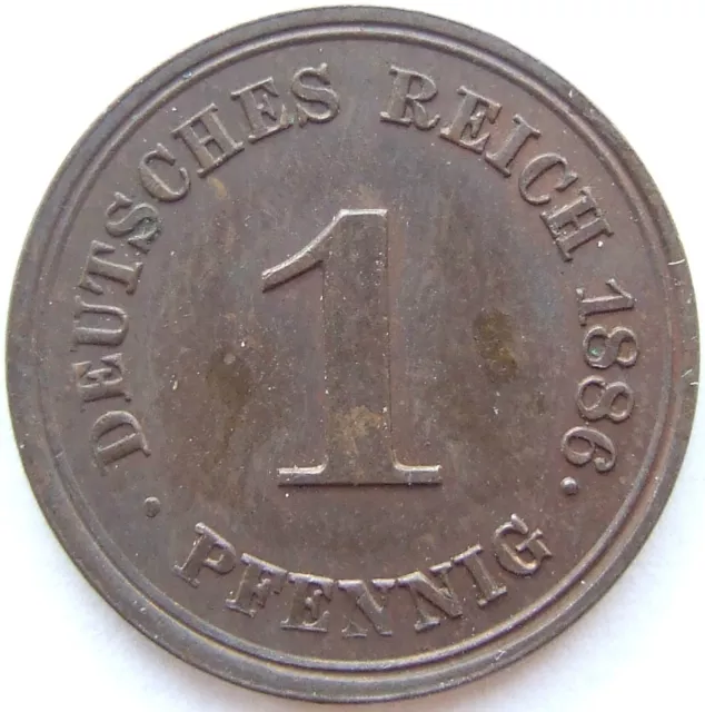 Moneta Reich Tedesco Impero Tedesco 1 Pfennig 1886 E IN Uncirculated