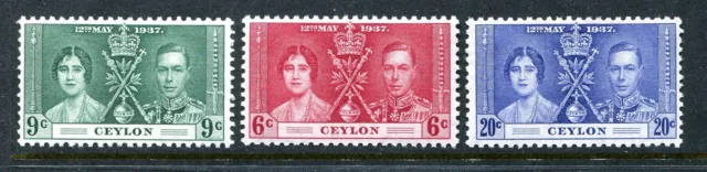 Ceylon 275-277, MNH, MNH, Coronation 1937 Queen Elizabeth & King George VI