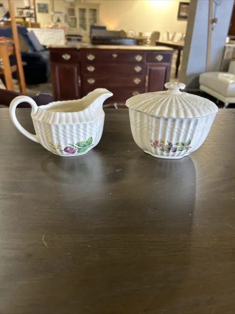 Copeland Spode India Tree Sugar Dish And Creamer  Old Backstamp.