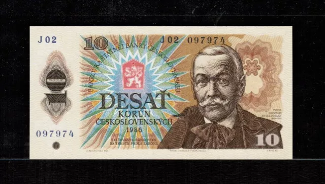 Czechoslovakia 10 KORUN 1986 Serie J02 GEM UNC