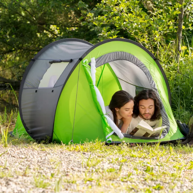 Wurfzelt Pop-up Zelt Automatikzelt Camping Strand Trekkingzelt 2 Personen grün 2